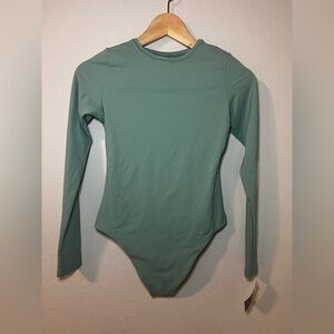 Auden Women's Green Long Sleeve Bodysuit One Piece Regular Size S